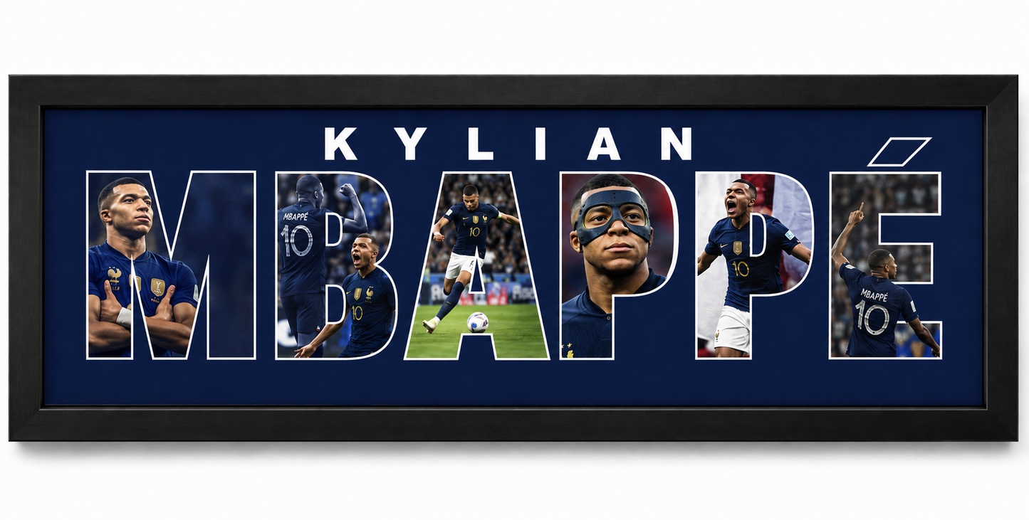 Kylian Mbappe - World Cup Soccer Photos Plaque Frame