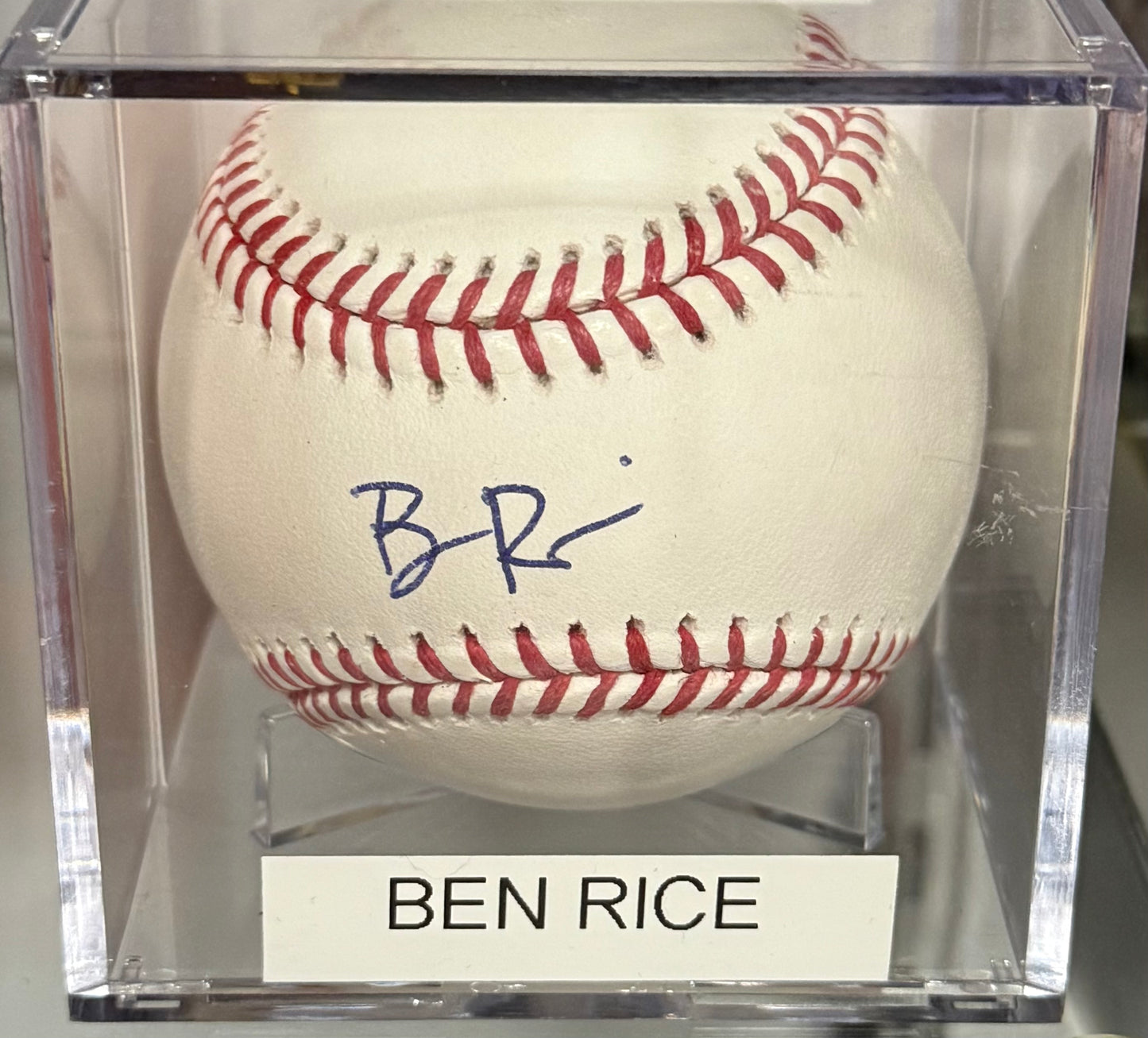 Ben Rice Signed OMLB Baseball with Case (Authenticated)