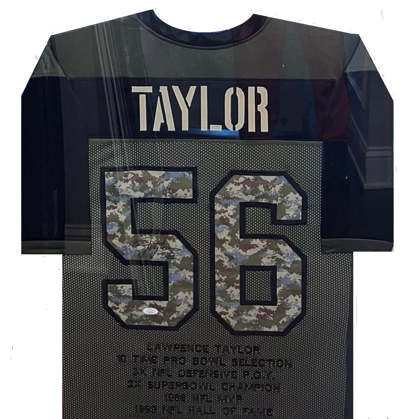 Basic Custom Framed Lawrence Taylor Signed Custom Jersey (JSA Authenticated)
